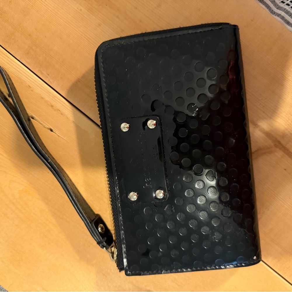 Kate Spade Black Polka Dot Wristlet Clutch